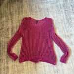 Guess  Magenta Open-Knit Sweater Photo 6