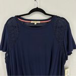 Rewind NWT  Short Sleeve Lace Blouse XL Blue Photo 1
