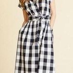 Amy Kuschel Women’s Buffalo plaid wrap dress black/white size Small Photo 0
