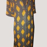 Vintage Long Duster Sheer 2X A Wild Thyme Button Down Jacket Geometric Patterns Orange Size undefined Photo 9