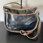 Bueno  Black and Brown Vegan Leather Shoulder Bag Photo 0