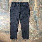 Old Navy High Rise OG Straight Jeans Women's Size 12 Black Raw Hem Photo 1