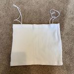 ZARA White spaghetti strap Ribbed Cotton Crop Top Photo 0