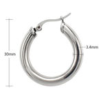 Boutique Chunky Tubular Hoop Earrings | White‎ Gold Filled Photo 13