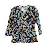 J. McLaughlin Signature Top Shirt Size Small Catalina Diamond Fish Coral Stretch Photo 0
