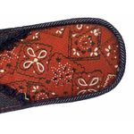NEW Vintage Frayed Denim Washable Slide Slipper Sandals Red Bandana Insole 6/6.5 Photo 10