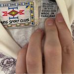 Paris Sport Club Vintage Cream Purple Floral Mockneck Long Sleeve Blouse Large Photo 1