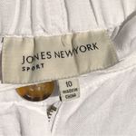 Jones New York  Sport White 100% Linen Pants Elastic Waist 10 Photo 3