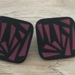 Vintage Geometric Print Pierced Earrings Photo 0