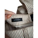 White House | Black Market WHBM High Rise Straight Tan White Striped Jeans SIze 12 Photo 1