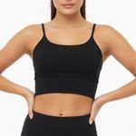 Black Spaghetti Strap Crop Tank Top Basic Casual Everyday Size L Photo 2