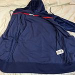 FILA Maureen Navy Blue & White Velour Y2K Style Zip Up Track Jacket Size Small Photo 4