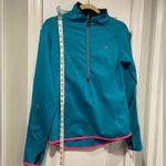 New Balance Size M Turqoise Mock Neck Fleece Half Zip Running Top Thumbholes Photo 7