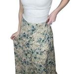 Charter Club  Women's 100% Silk Cream Blue Floral Long Maxi Skirt 14 Cottagecore Photo 0