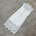 Bardot NWT  Imogen Lace Chevron Sheath Dress Sleeveless High Neck in White 10L Photo 5