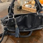 HeShe Navy Leather "Hobo" Purse Blue Photo 1