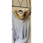 Guess Used beige knitted oversized pullover sweater hoodie with faux fur zip Photo 4