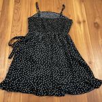 SheIn Polka Dot Black White Wrap Skirt Cami Mini Dress Smocked Back Photo 6