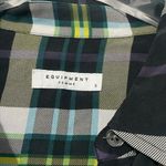 Equipment Femme Brett Plaid SiIk Blouse in Pine Multi Size Small Photo 3