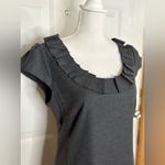 J.Crew ruffle neck black wool shift dress size 6 Photo 2