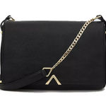 Reiss  NWT Black Leather Crandon Magnetic Close Chain Strap Crossbody Bag Photo 0