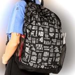 PINK - Victoria's Secret Victorias Secret Pink Backpack Classic Book Bag 2022 Black Silver Mixed … Photo 0