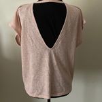Forever 21 Open Back short sleeve Top shirt M plunge cut out Dusty rose pink new Photo 1