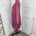 J. Bee Mixed Media Drop Waist Scarf Hem Knit Tunic Shirt Large Purple Photo 1