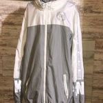 PINK - Victoria's Secret PINK Victoria’s Secret wind break jacket size M-L light weight white/gray active Photo 0