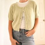 LA Hearts  Cropped Sage Green Eyelash Cardigan Photo 5