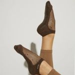 SHASHI Star Regular Toe Black Coffee Barre Pilates Yoga Full Grip Socks Size M Brown Size M Photo 3