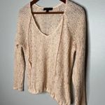 Sanctuary light pale pink knit sweater tassels sheer crochet boho sweater top Photo 1