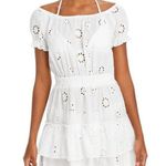 AQUA Swim Cotton Peasant Cover Up Dress Eyelet Cotton White M Photo 0