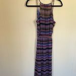 Lorena Rose sleeveless maxi dress Boho lined tie belt colorful women’s size S Blue Photo 12