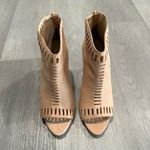 Loeffler Randall Sloane Perforated Suede Peep Toe Heeled Booties in Shell 8 Photo 3