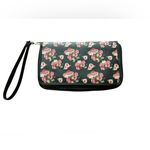 Juicy Couture  Women's‎ Black Floral Leather Wristlet Wallet Photo 4