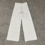ZARA  Jeans Womens 4 Marine Raw Hem Wide Leg Pants White Boho High Rise Photo 4