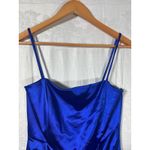 Windsor Y2K Style Dress Large Royal Blue Satin Spaghetti Strap Mini Bodycon Photo 3