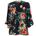 Lime n Chili  Navy w/Floral Top Women’s Medium Photo 0