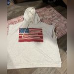 Fantastic Fawn  Gray Hoodie with American Flag Design Photo 1