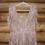 Mac Duggal   5434 Short Sleeve Beaded A-line Tea Length Dress Photo 7