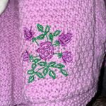 Aran Crafts Women’s Sz Medium Cardigan Merino Wool Purple Button Front Photo 5