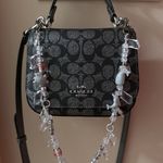 Handmade White Silver Beaded Charms Bag Chain Photo 2