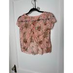 Vintage Y2K DEB Pink Floral Lace Sheer Short Sleeve Romantic Baby Top Small Photo 4