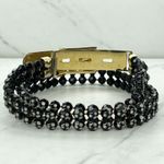 Black Beaded Belt Gold Tone Buckle Statement Small (S) ✨ Photo 3