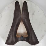 Salvatore Ferragamo  Pumps Womens 9.5 AA Brown Calf Leather Block Kitten Heel Photo 6