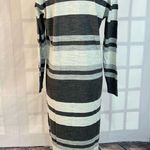 Tavin nwt long sleeve gray striped maxi length sweater dress size small 4 Photo 4