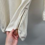 Michael Kors Off White Cream Knit Shark Bite 3/4 Sleeve Pullover Sweater Sz M Size M Photo 4