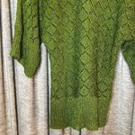 Cache Green Metallic Dolman Sleeve Open Crochet Knit Banded Bottom Top Size XS Photo 8