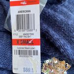 INC “Americana” Sequin Stars Sweater Blue Size XS Photo 10